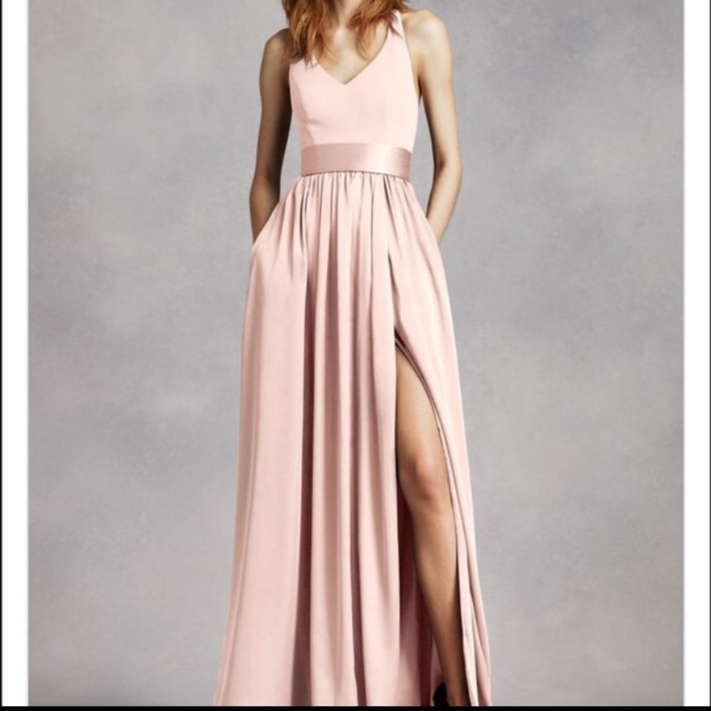 Blush Vera Wang Charmeuse Bridesmaid Dress
